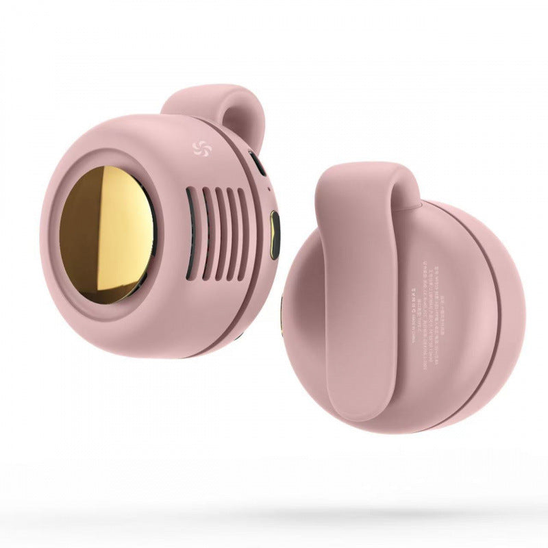 Portable Bladeless Clip Fan - Pink Collar Mount Personal Cooling Fan