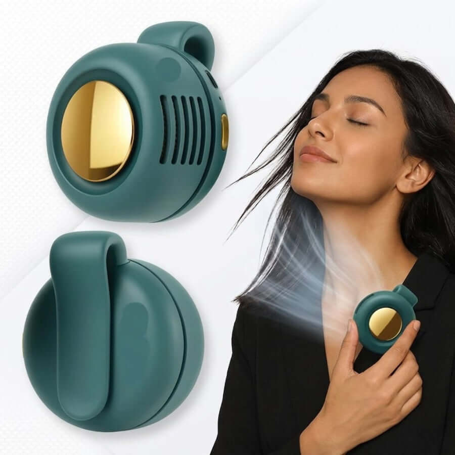 BreezOn cooling fan with USB rechargeable battery